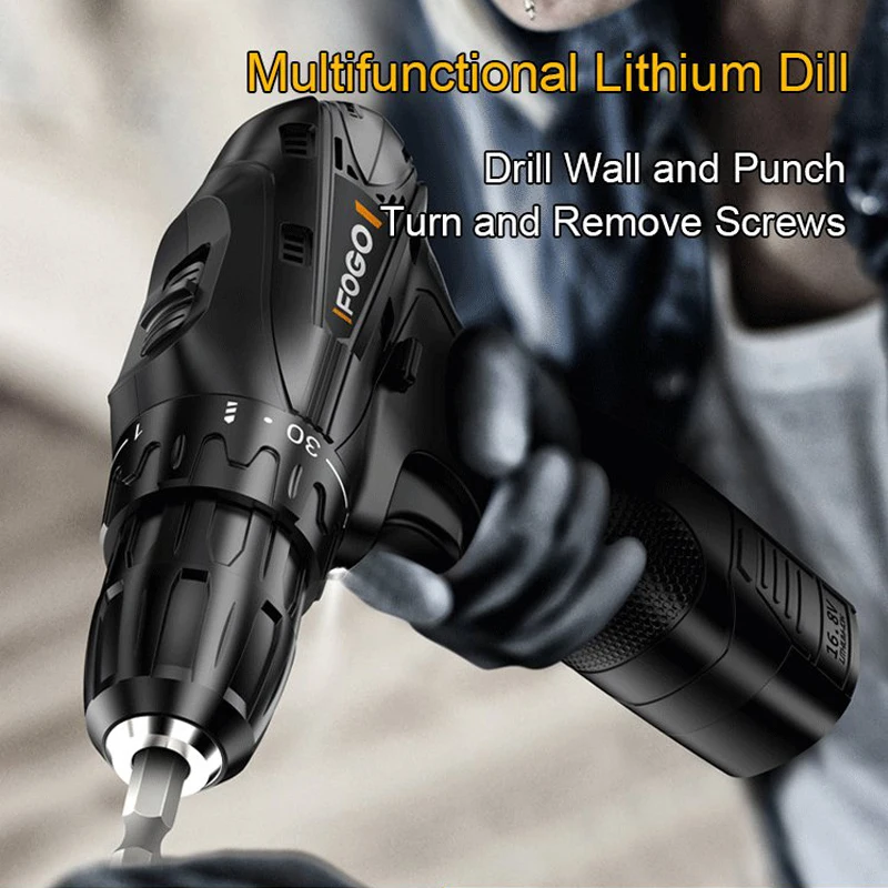 

Multifunctional Electric Screwdriver Set Cordless Drill USB Rechargeable Pistol Drill Household Power Tool for Repair Assembly