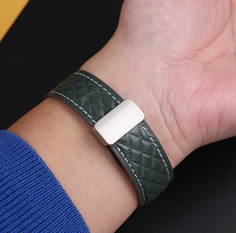 Ремешок из натуральной кожи для наручных часов мужской черный браслет Tag число 20