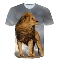 new cool animal lion pattern t shirt mens womens childrens summer casual fun hip hop trend breathable lightweight sports top