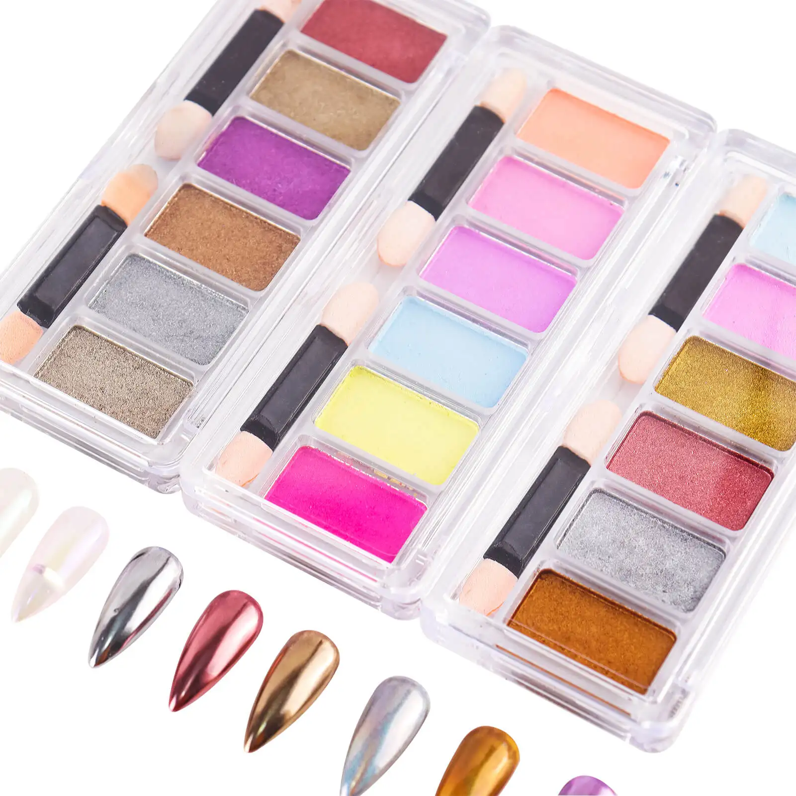 

6 Colors Nail Glitter Laser Aurora Solid Mirror Nail Glitter Metal Powder Nail UV Gel Polishing Pigment Nai Glitter