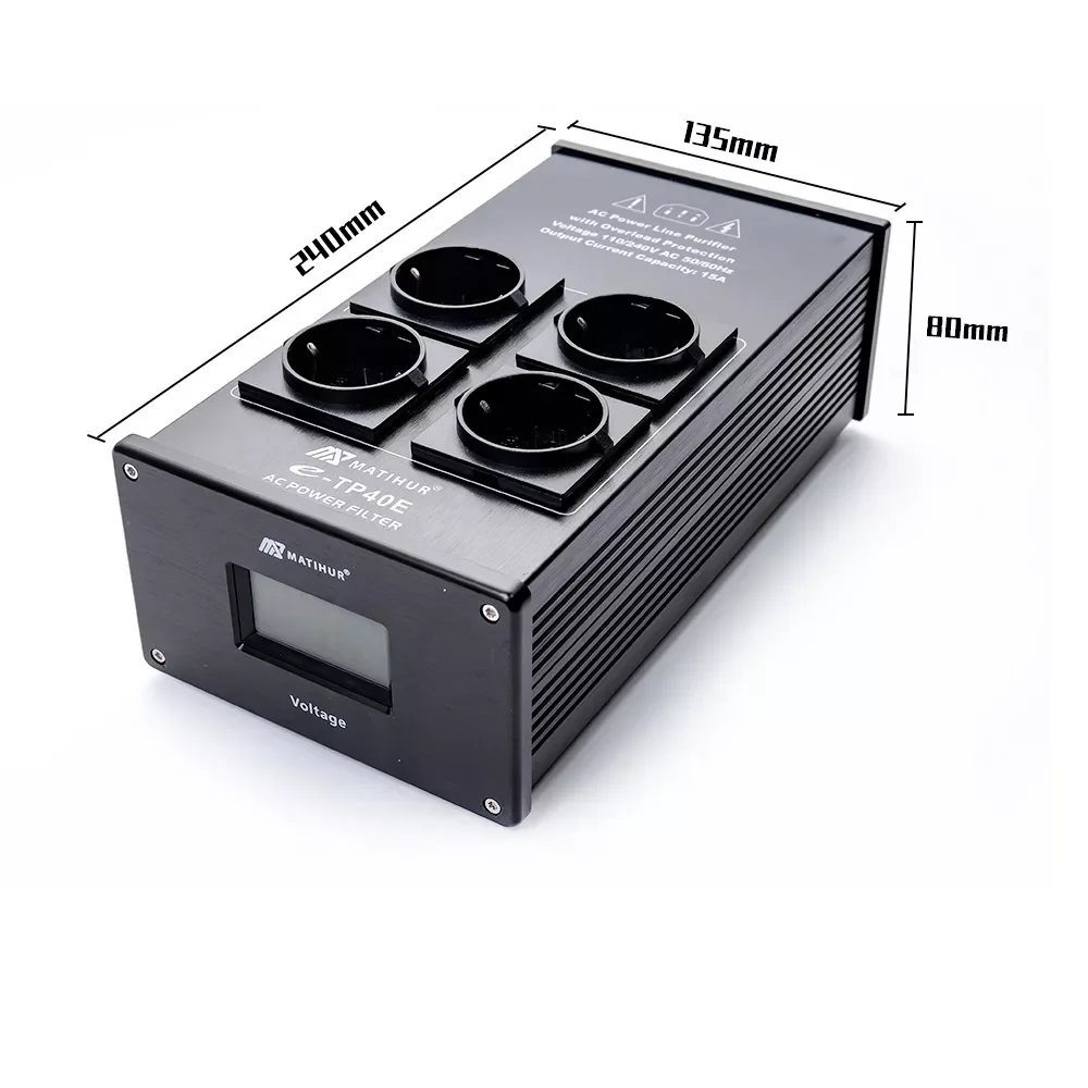 

NEW Audio Noise AC Power Filter Power Conditioner Power Purifier Surge Protection with EU Outlets Power Strip MATIHUR e-TP40E