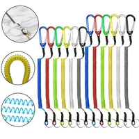 high elastic carabiner wire rope keychain anti lost lanyard key rope retractable wire rope fishing gear retractable adjusted