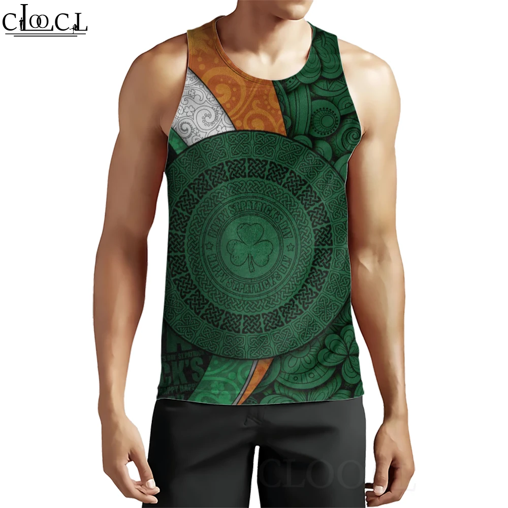 CLOOCL Men Tank Tops Ireland St. Patrick's Day 3D Pattern Vest Streetwear Casual Fitness Sleeveless Fashion Tops Unisex Chaleco images - 6