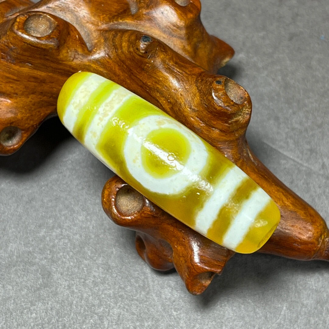 Натуральный желтый Агат с подвеской старые бусины dzi мужские и женские ожерелья