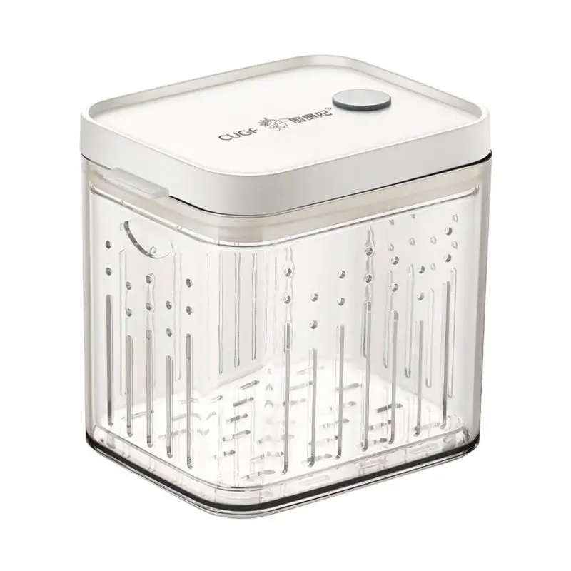 

Plastic Storage Box Fresh Keeping Box Kitchen Gadget Fresh-keeping Refrigerator Fruit Vegetable Drain Crisper
