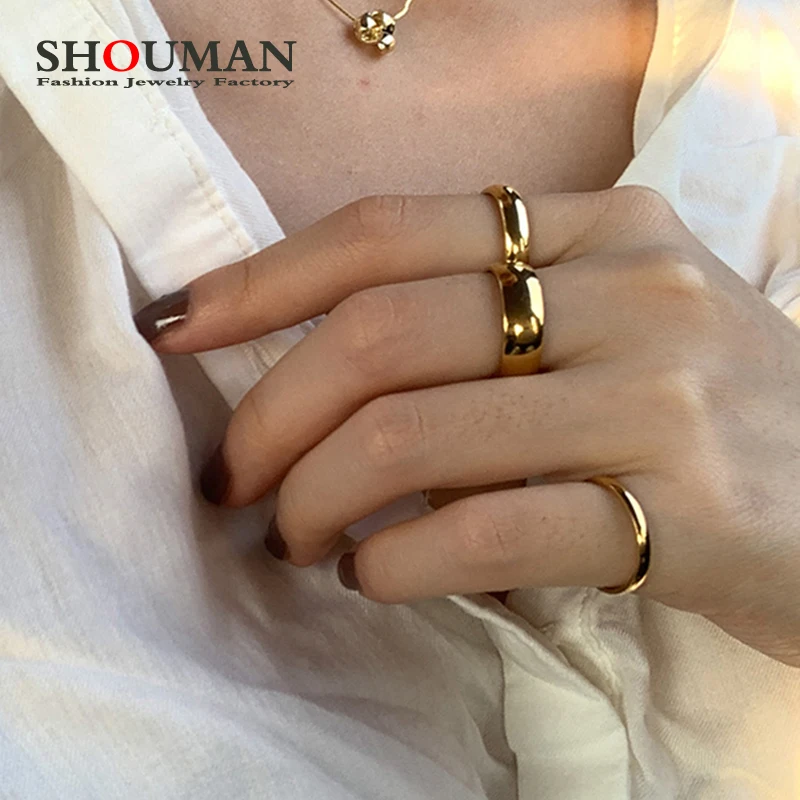

SHOUMAN 2/4/6/8mm Gold Stainless Steel Lover Couple Wedding Band Rings for Women Men Custom Engrave Name Valentine's Day Gift