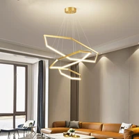 minimalist light luxury living room chandelier villa duplex building pendant lamp led restaurant stainless steel hanging fixture