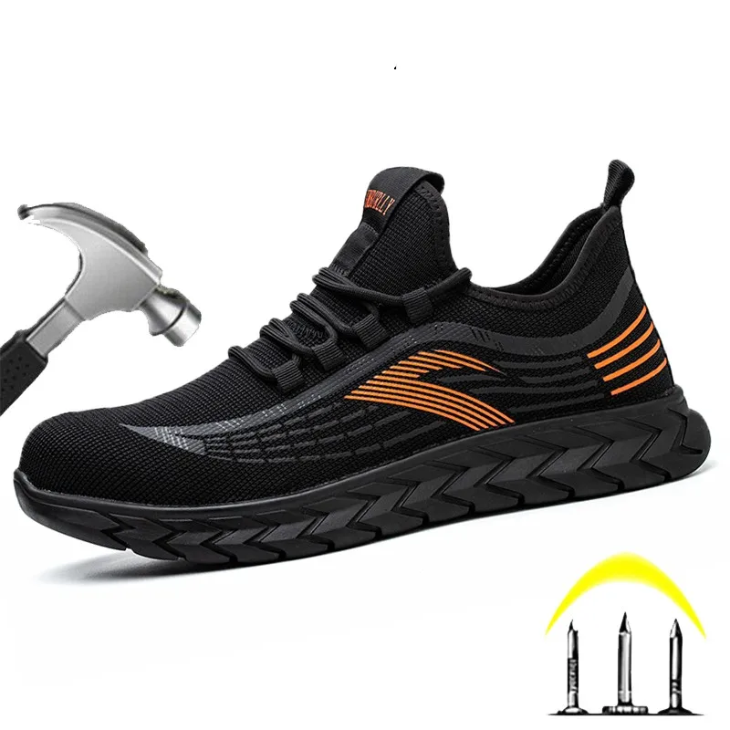 

CHNMR Summer Light Breathable Sneaker Indestructible Safety Shoes For Men Anti-smashing Steel Toe Hombre Work Sneakers