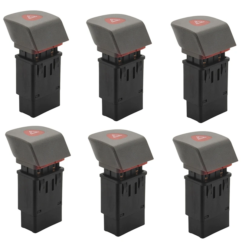 

6X Car Hazard Emergency Light Flasher Switch For Renault Kangoo I 1997-2008 7700308821