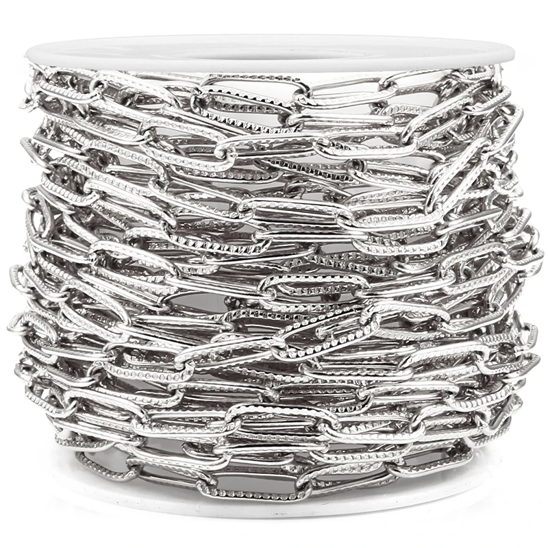 Stainless Steel Pressing Mark Close Chains Plated 18K Gold Jewelry Making Supplies  DIY Necklace Bracelet Fashion Accessories