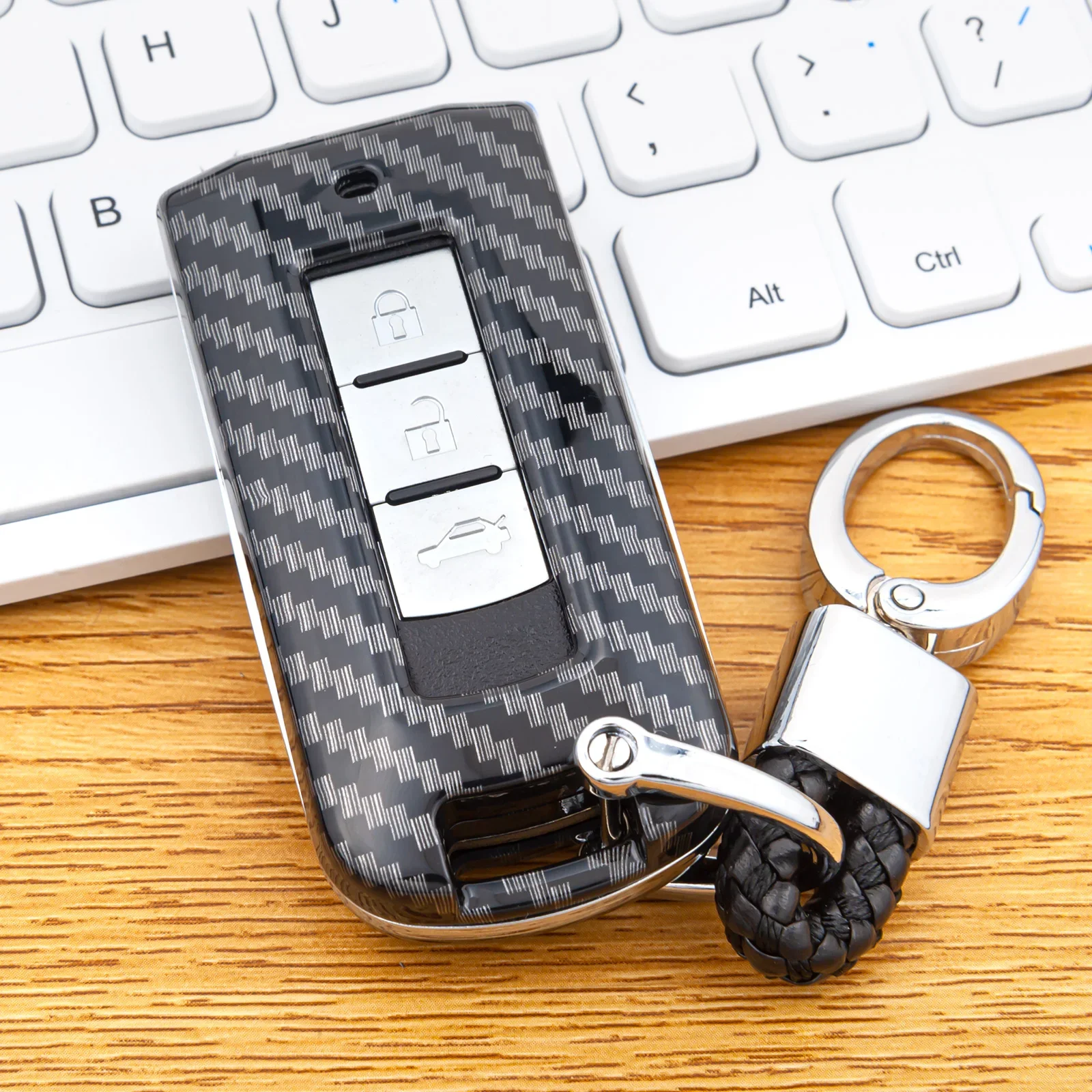 АБС-пластик из углеродного волокна, чехол для автомобильного смарт-ключа для Mitsubishi Outlander ASX Eclipse Cross Lancer Mirage Montero Pajero Sport