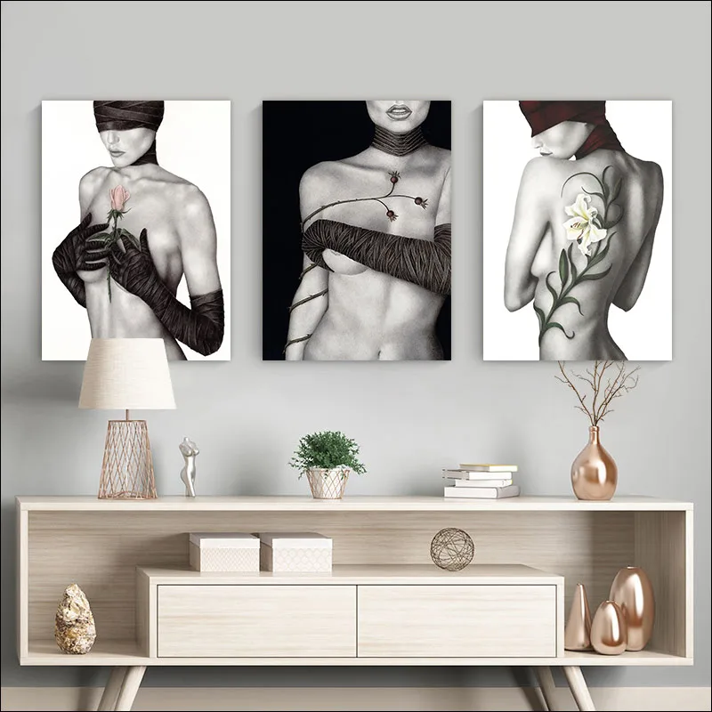 

Modern Figure Painting Postmodern Poster Sexy Beauty Canvas Painting Hair Salon Mural Art Beauty Print Painting Wall Decoration
