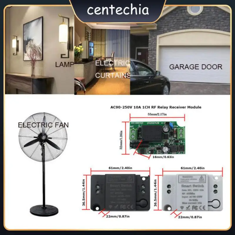 

Foldable Lighting Control Smart Switch Rf 433mhz 220v Mini Relay Receiver Wireless Smart Home Accessories Portable