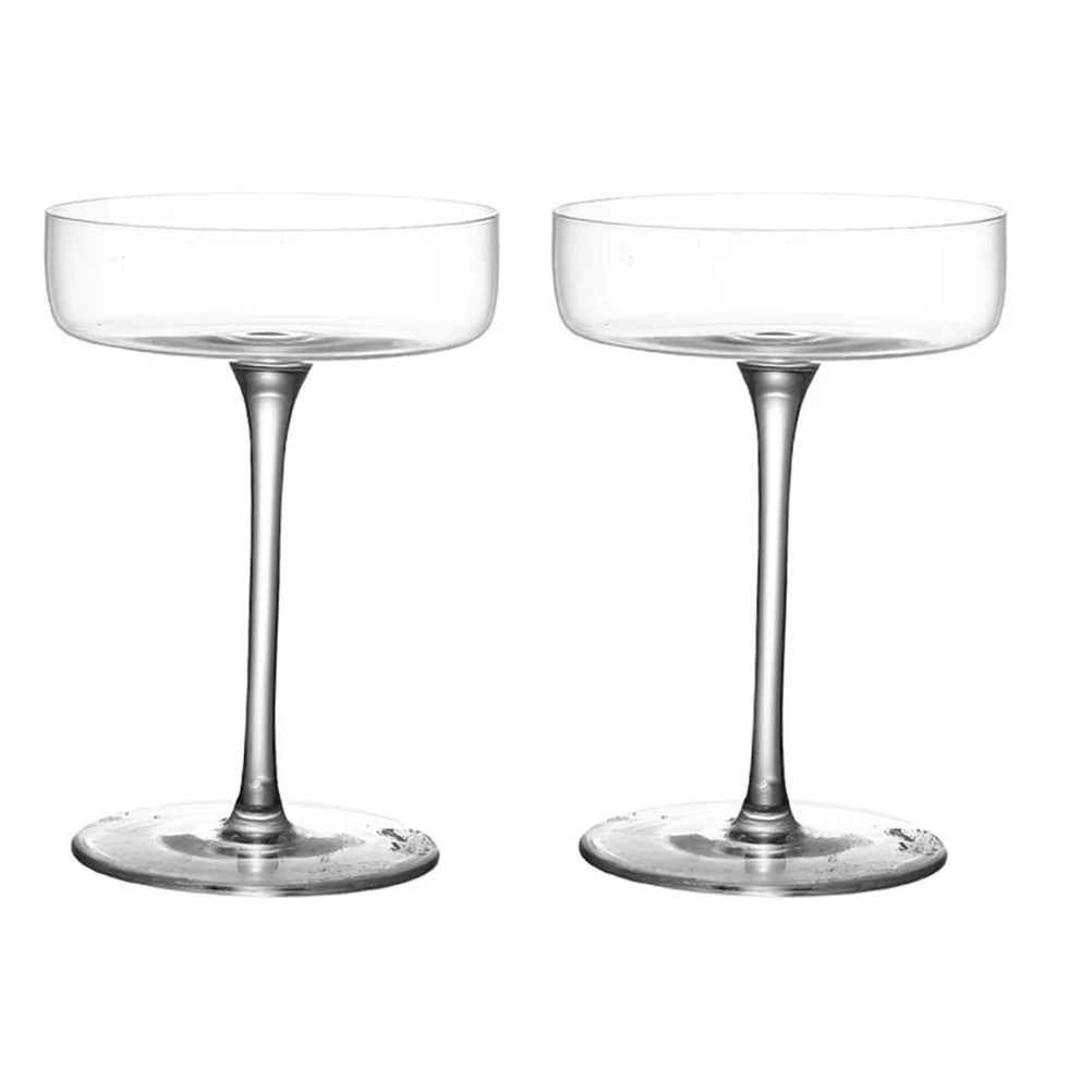

2Pcs Delicate Glass Goblets Champagne Sparkling Cocktail Glasses for Home
