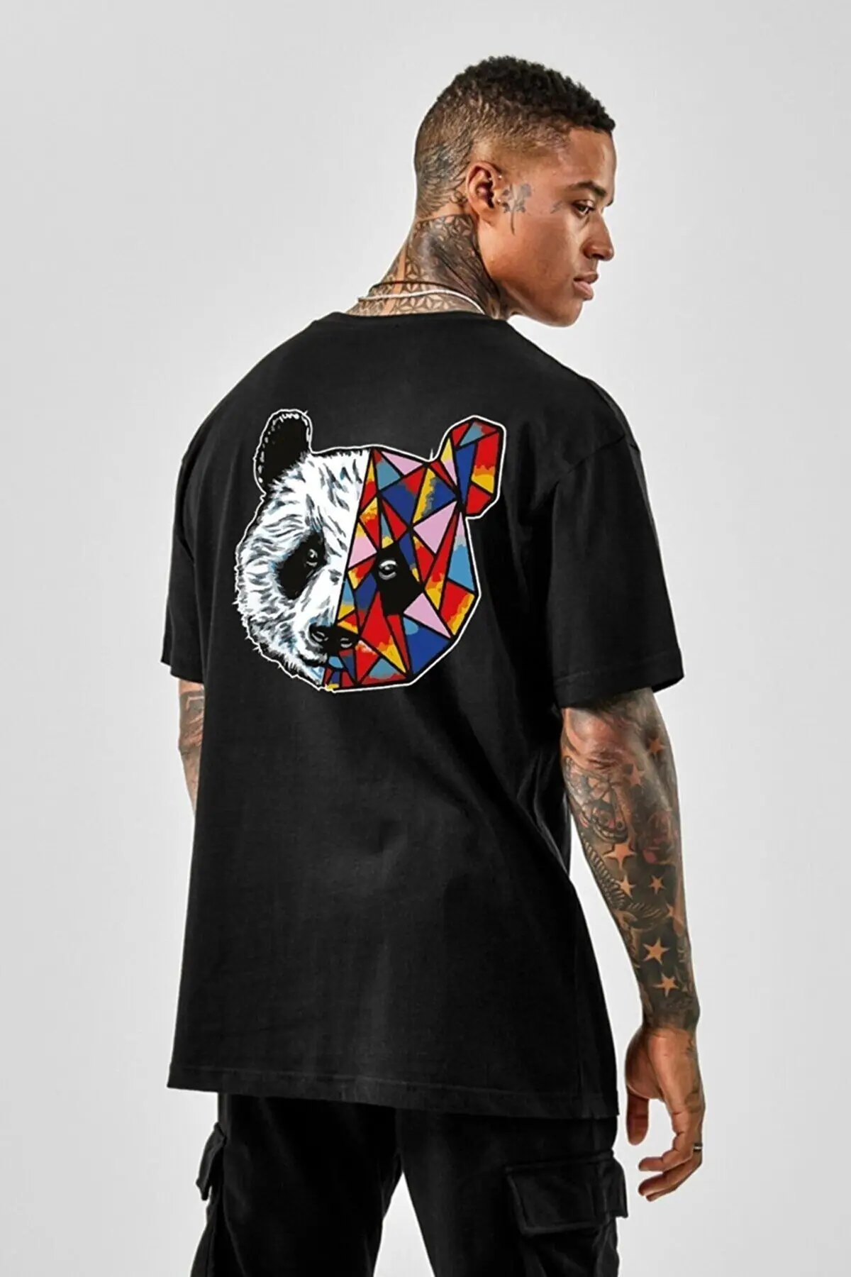 

BeOriginal черная рубашка оверсайз с принтом панды в стиле унисекс