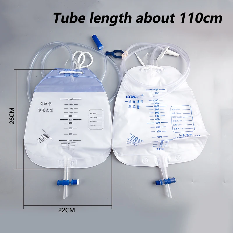 

1500ml urine collection bags Thicken disinfection elderly men and women anti-reflux medical disposable drainage bag