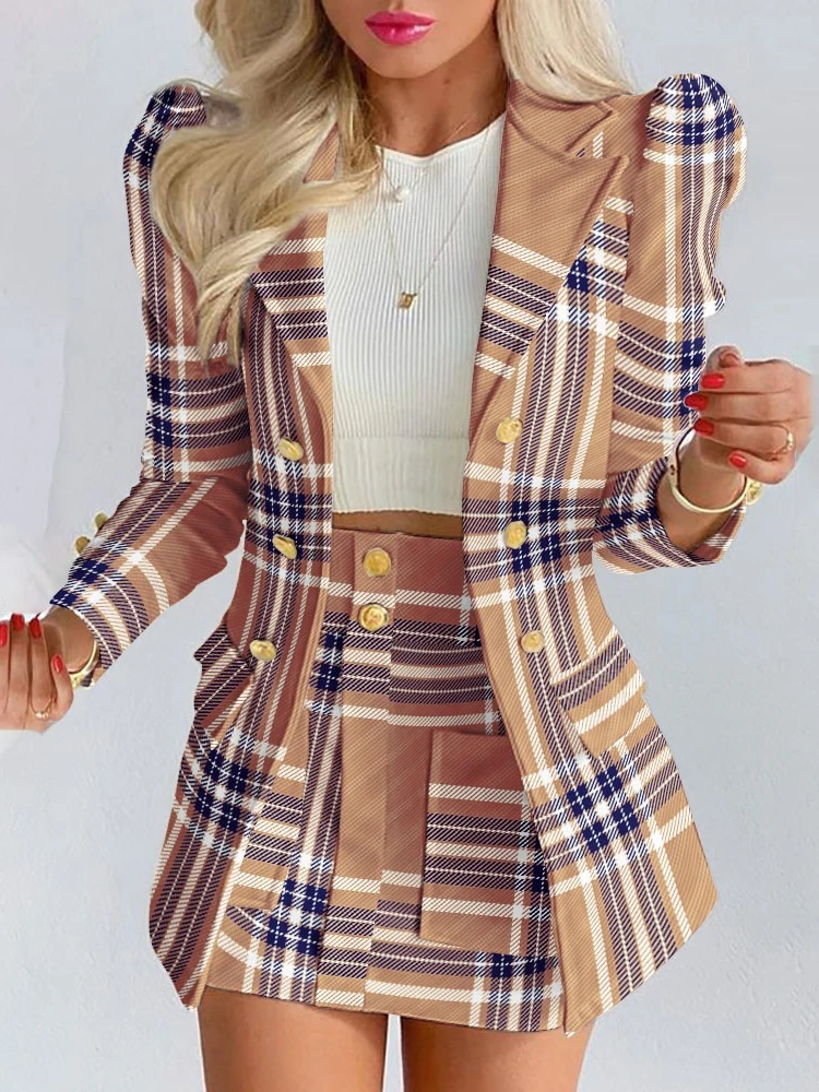 

Новый короткий вязаный кардиган с металлической пряжкой, сумка, бандажный костюм с юбкой на бедрах, Женский блейзер и юбка, Женский костюм с юбкой