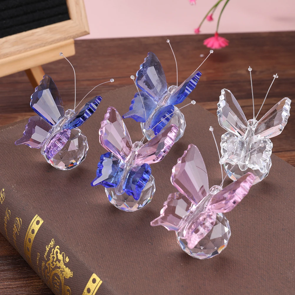 

Элегантные хрустальные фигурки животных в форме бабочки, пресс-папье, художественное ремесло, настольное украшение, рождественский подаро...