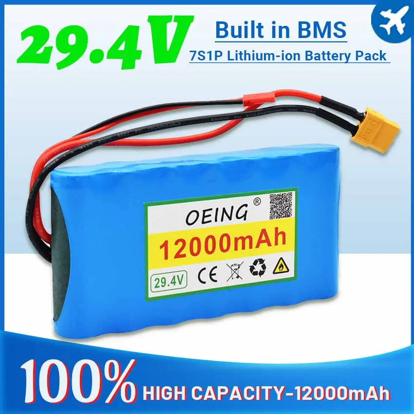 

brand new 29.4V 12Ah 7S1P Lithium-ion Battery Pack for Small Electric Unicycles Scooters Toys Bicycle Built-in BMS-Customizable