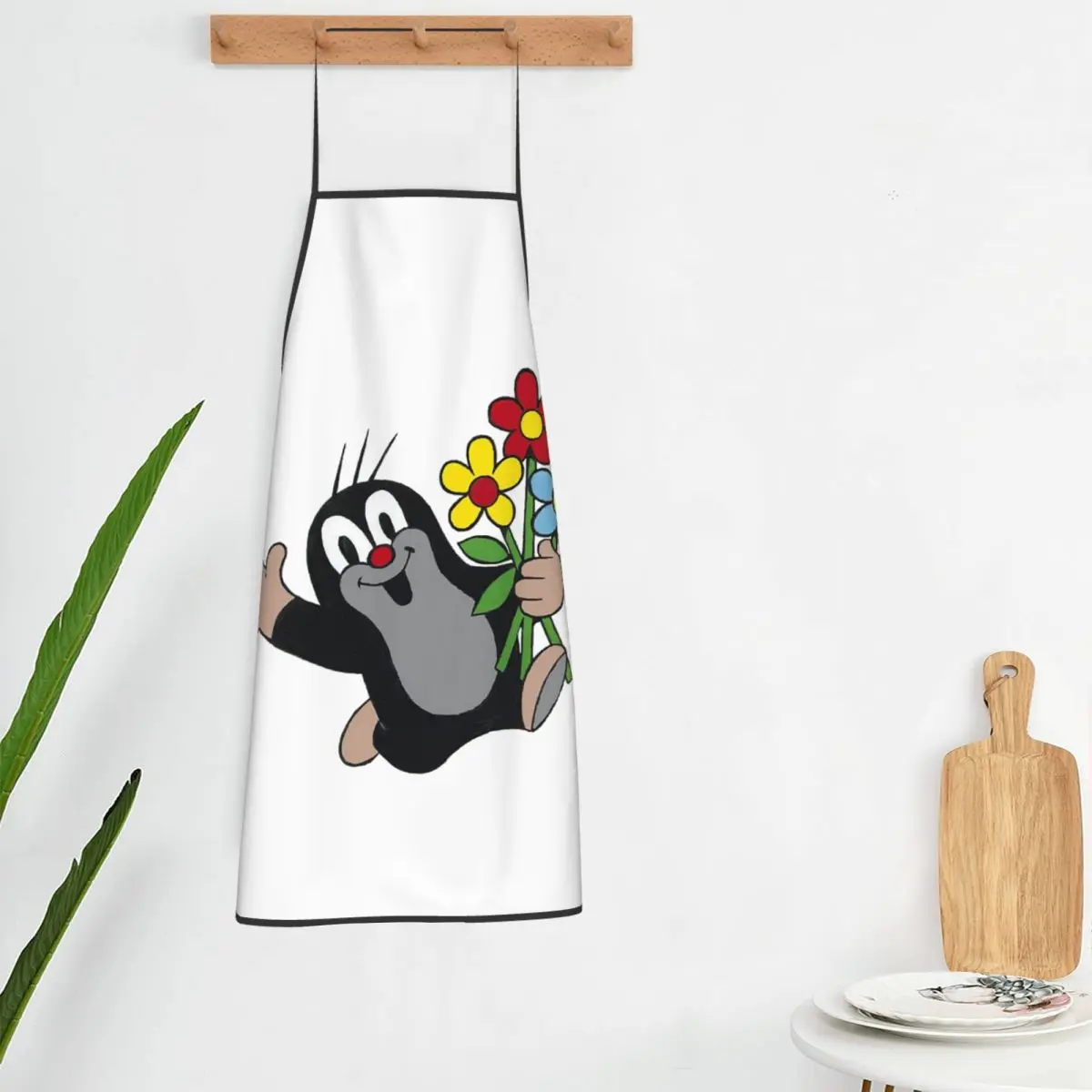 Фото Милые фартуки Happy Mole Krtek для шеф-повара, кулинарии, кухни, нагрудник без рукавов, кухонный сарафан для уборки для женщин и мужчин, садоводства №4