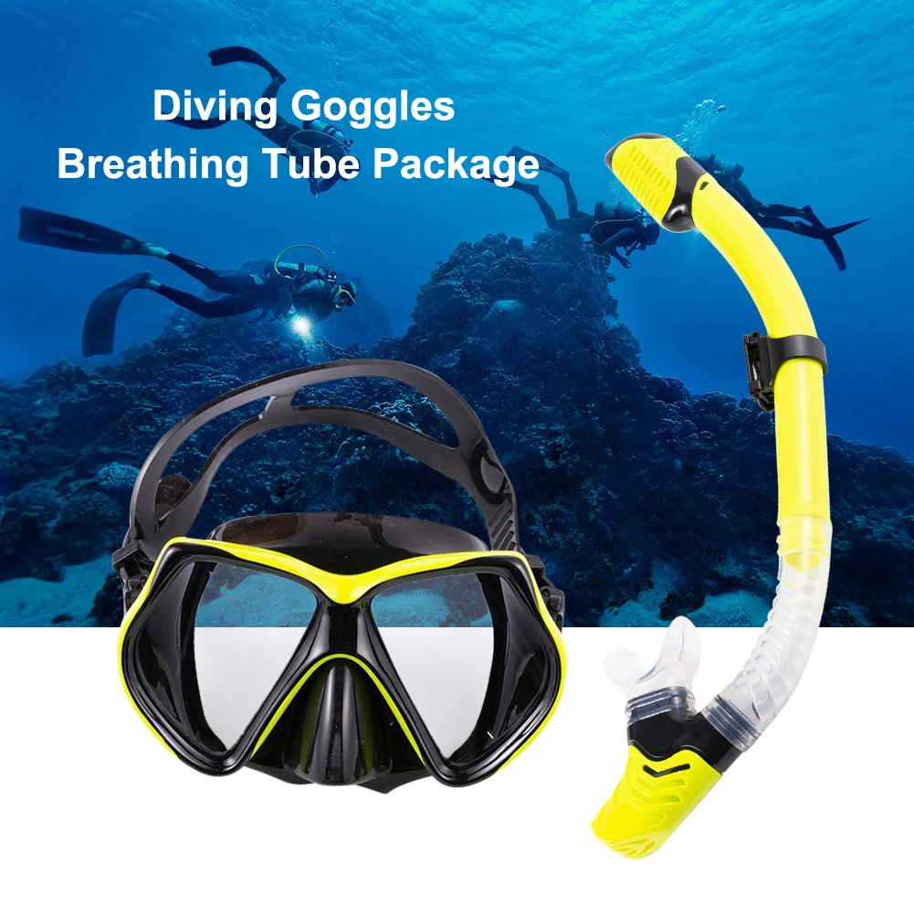 

Underwater Diving Masks Snorkeling Breath Tube Set Anti-Fog Swimming Goggles for Adult Swimming Pool Equipment