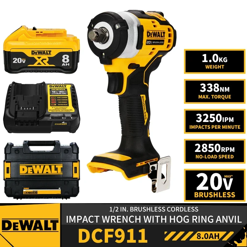 Комплект DEWALT DCF911 Бесщеточный аккумуляторный ударный гайковерт 1/2 дюйма с