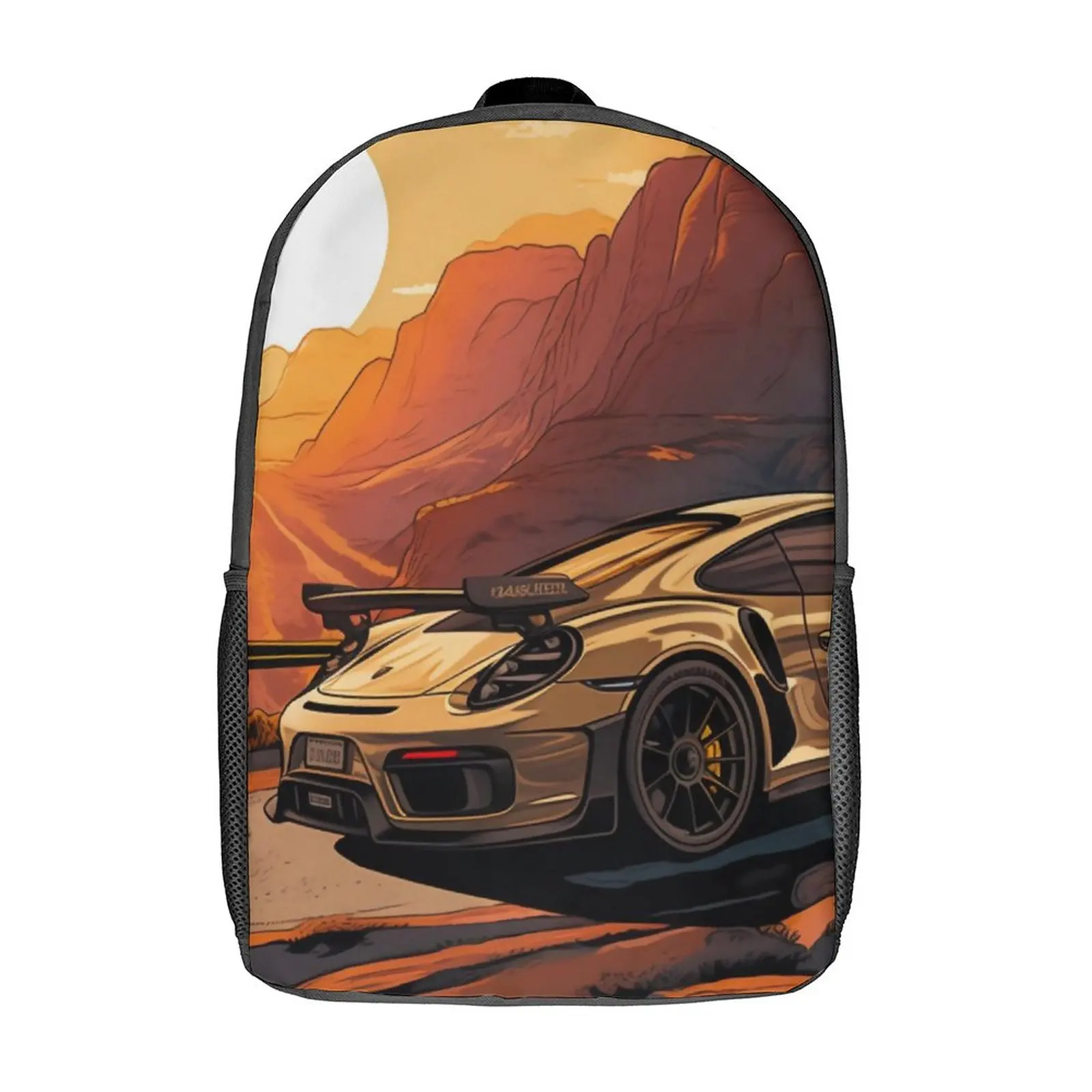 

Classic Sports Car Backpack Men Sun Mountain Soft Backpacks Polyester Kawaii High School Bags Workout High Quality Rucksack