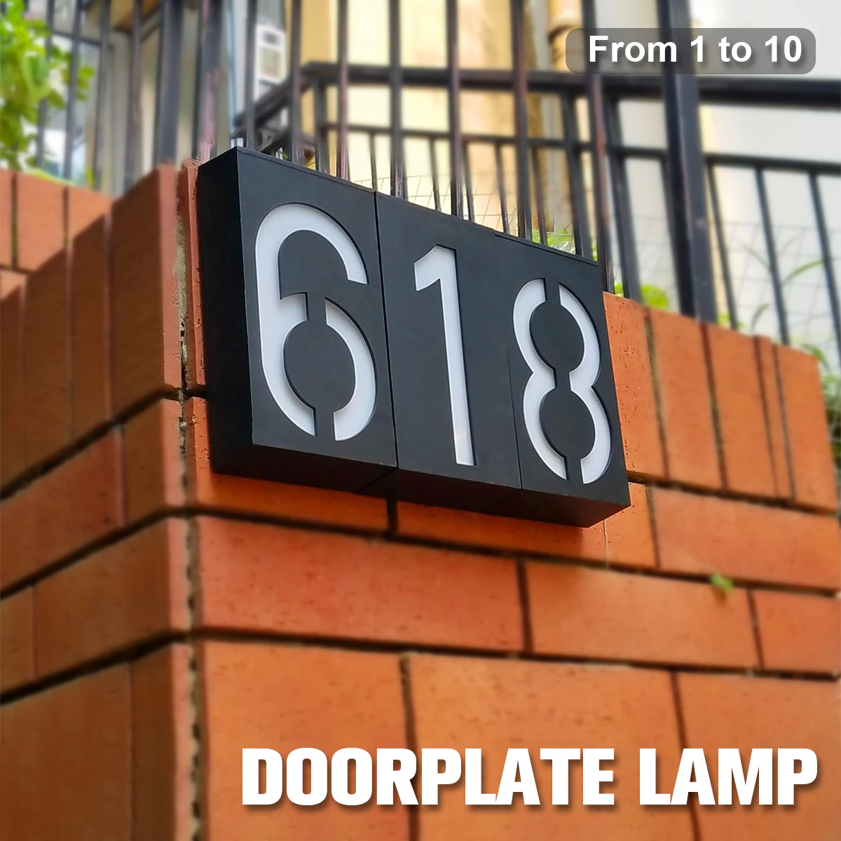 

LED Solar House Number Plaque Light Garden Solar Powered Address Sign Lamp IP55 Waterproof Solar Doorplate Number Lamp Outdoor