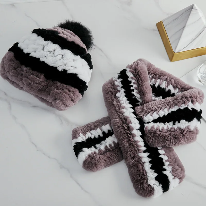 Женская зимняя шапка-бомбер Pudi из кроличьего меха женский теплый берет для