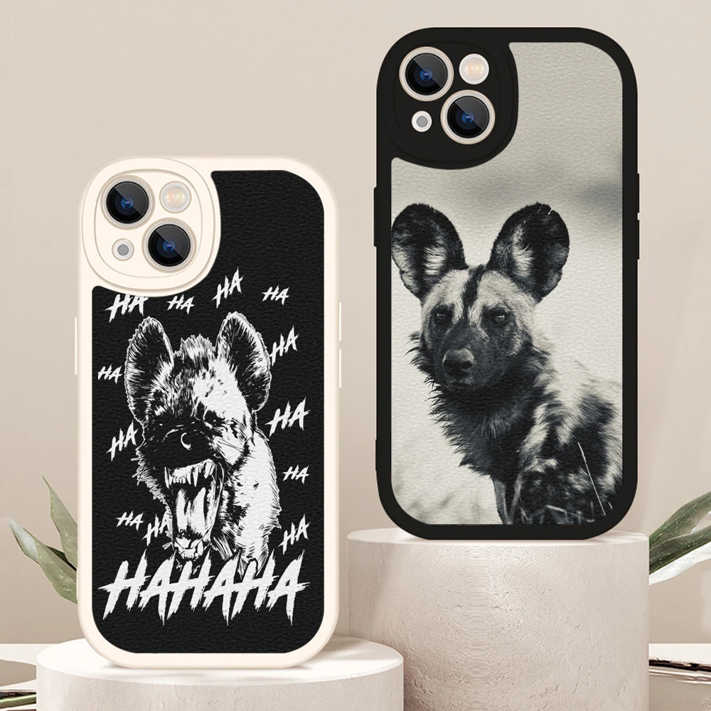 

For Iphone 14 pro hyena Phone Case for Iphone 13 12 11 14 Pro MAX MiNi 7 8 14 plus XS XR 13 14 pro Lambskin Protective Covers