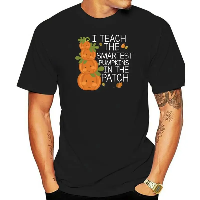 

Мужская футболка «я учу самые умные тыквы в нашивке», футболка для учителей Хэллоуина для женщин и мужчин