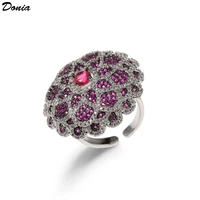 donia jewelry new fashion flower ring copper micro inlaid aaa color zirconia ring banquet custom jewelry ladies high end ring