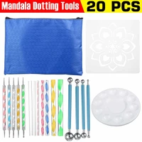 20pcs mandala dotting tools set pen dotting tools mandala stencil ball stylus paint tray for painting rocks coloring drawing