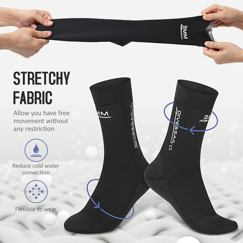 

3mm Neoprene Diving Socks Men Women Anti Slip Water Socks for Beach Snorkeling Surfing Swimming