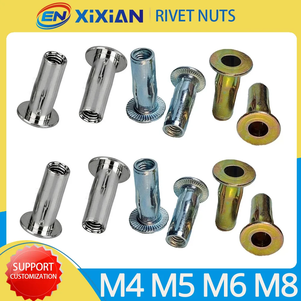 

Petal Rivets Nut M4 M5 M6 M8 304 Stainless Steel Rivet Bolt Cap Slotted Pull Color Zinc Plating Car License Plate Fixed Screw