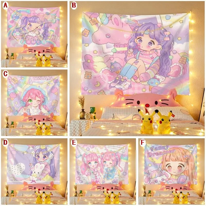 

Cute Room Tapestry home Decoration Accessories Bedroom Wall Decoration Kawaii Macrame Aesthetic Room Decor Mural Dropshipping