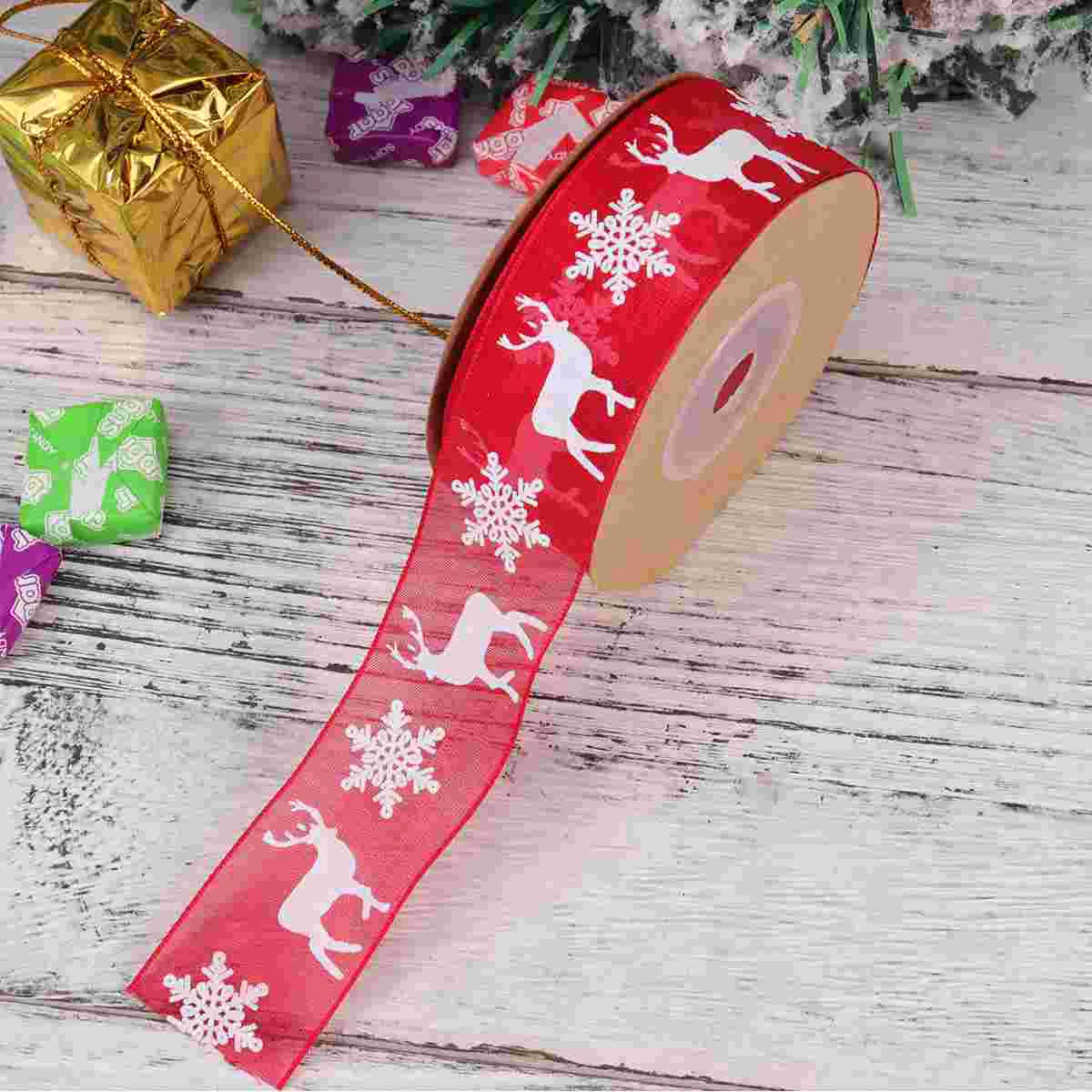 

1 Roll 10M Christmas Present Ribbon Gift Wrapping Ribbon Xmas Decorative Ribbon Christmas Ribbon Ornament Ribbon