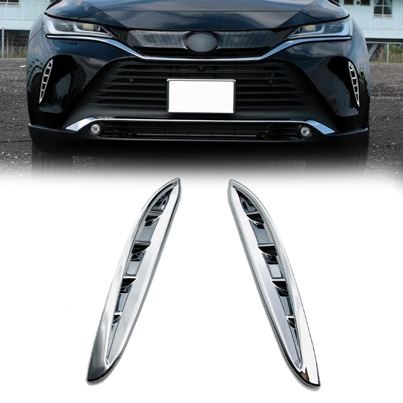 

Front Fog Lights Cover Frame Trim ABS Chrome Exterior Refit Car Styling For Toyota Harrier Venza 2020 2021