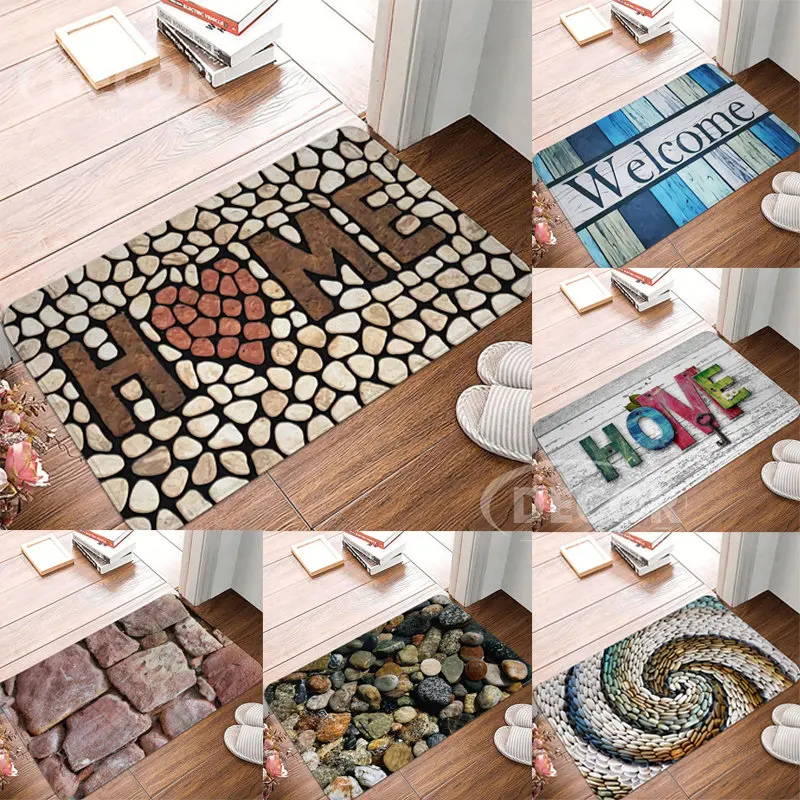 

Welcome Mat Home Entrance Bathroom Bedroom Living Room Balcony Doormat Non-Slip Highly Absorbent Kitchen Floor Carpets and Rugs