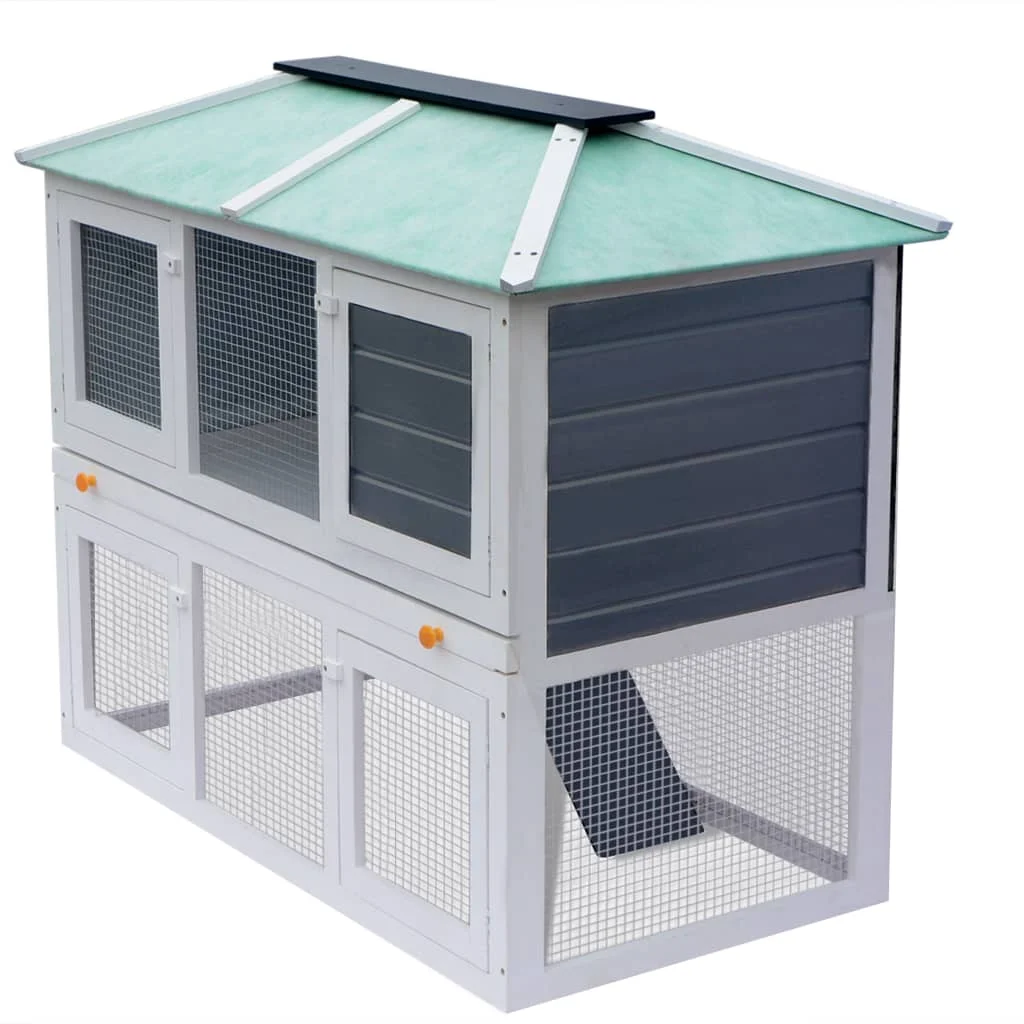 

Animal Rabbit Cage, Small Animal Supplies, Double Floor Wood A