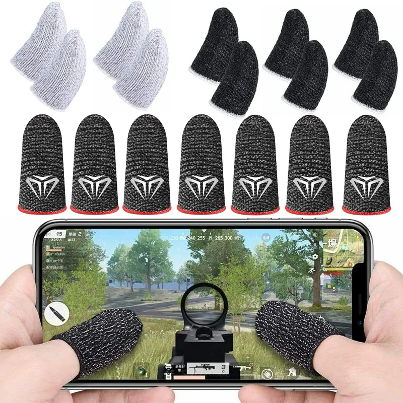 

2Pcs Finger Cover Game Controller for PUBG Sweat Proof Non-Scratch Sensitive Touchscreen Gaming Finger Thumb Sleeve Gloves