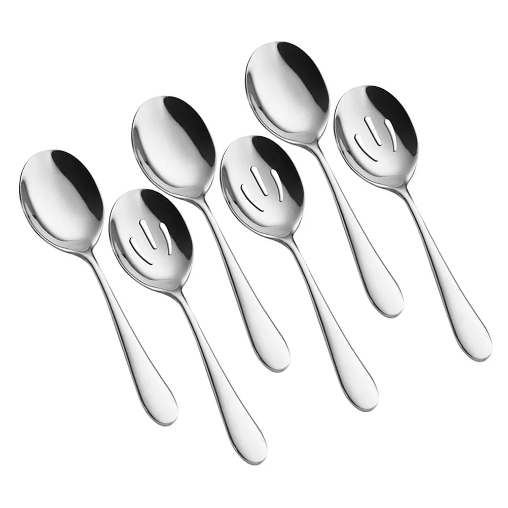 

6Pcs Creative Practical Simple Spoons Public Spoons Serving Colanders for Party
