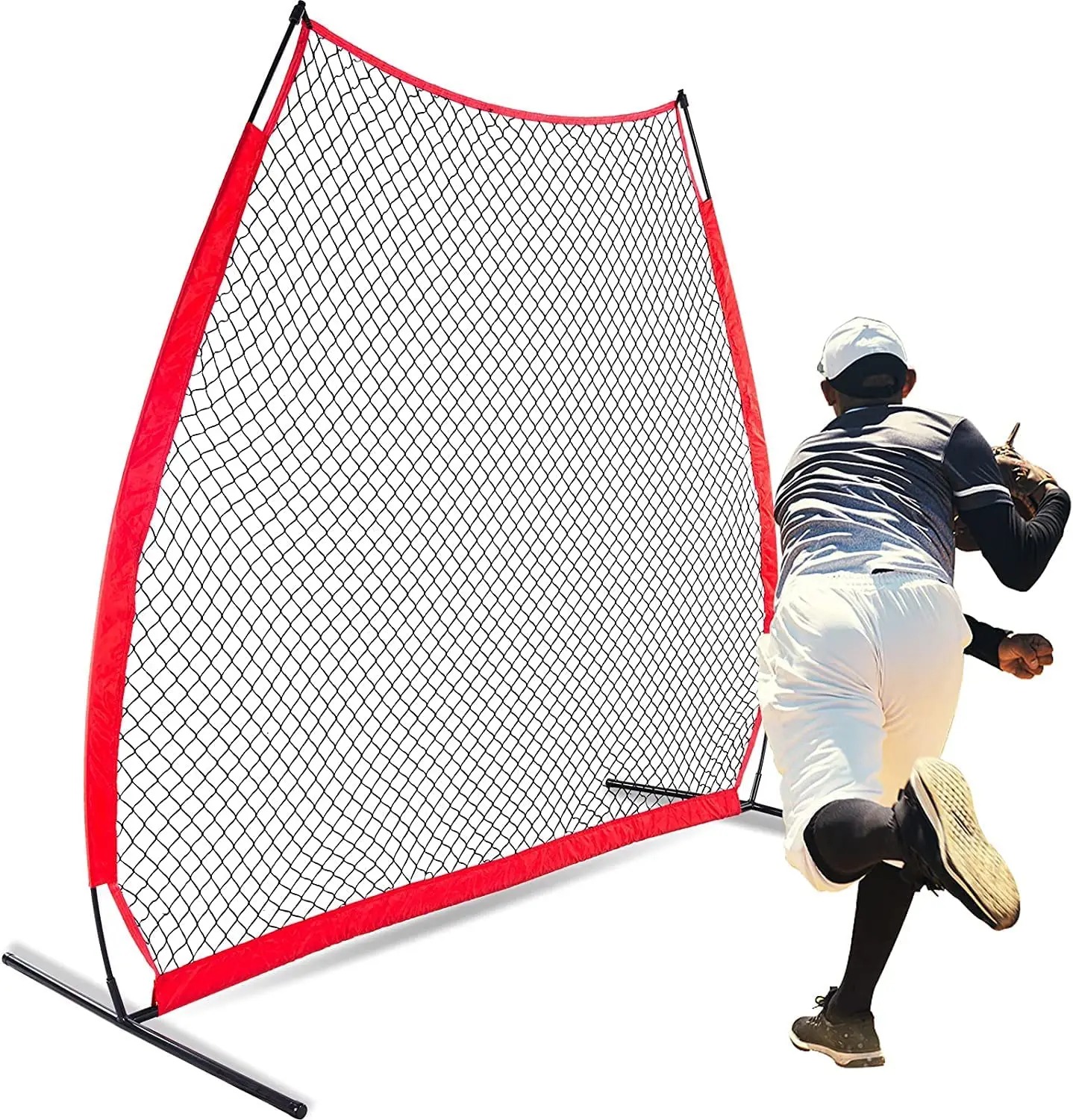 Baseball Softball Practice Net Durable Rebound Training Carry Bag for Adults Baseball Hitting Batting7X7FT