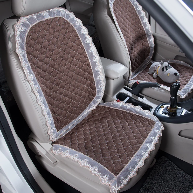 

Four Seasons General Breathable Car Cushion Linen Moisture Proof Carriage Cushions Pastoral Style Odorless Car Inner Seat Covers