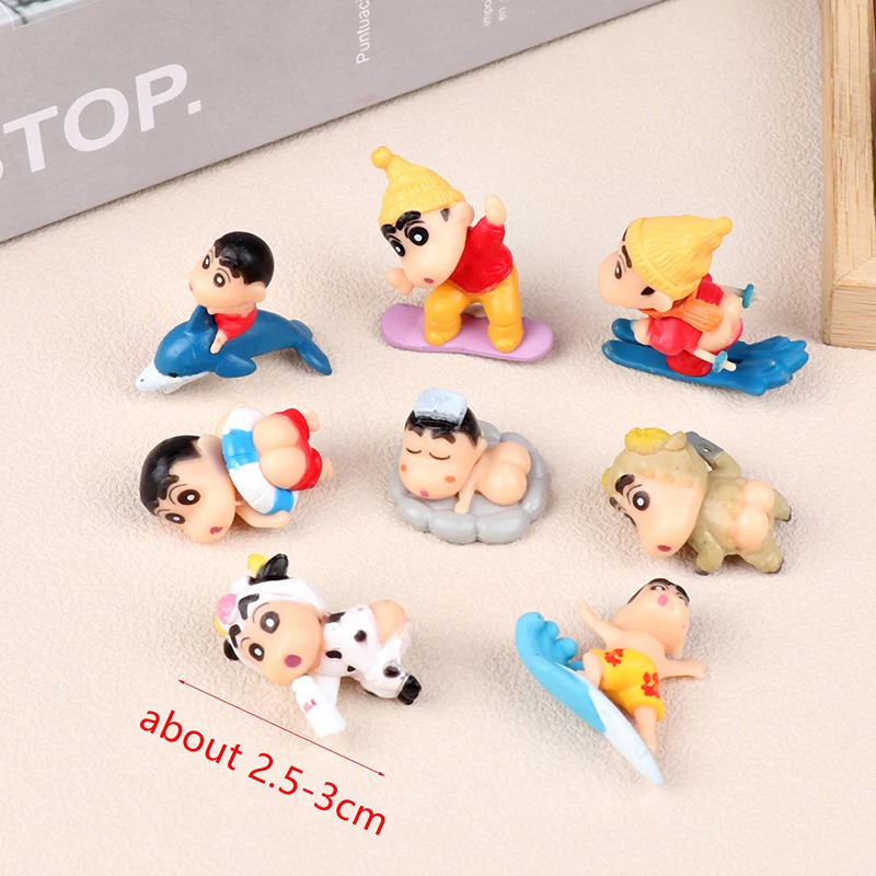

8pcs/lot Q Version Anime Crayon Shin Chan Cute Figure PVC Crayon Shin-chan Action Figure Toys Doll Collectible Model Toy Gifts