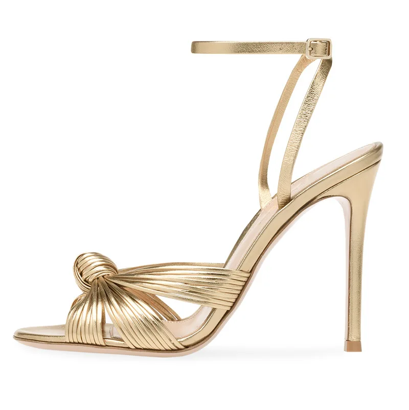 Women's Large Size Light Gold PU Stiletto Sandals Fashion Banquet Party Shoes Women Shoes Super Big Size 45 46 47 48 49 50