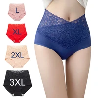 sexy lace briefs antibacterial cotton panties for women lingerie abdomen underpants breathable underwear female intimates l3xl