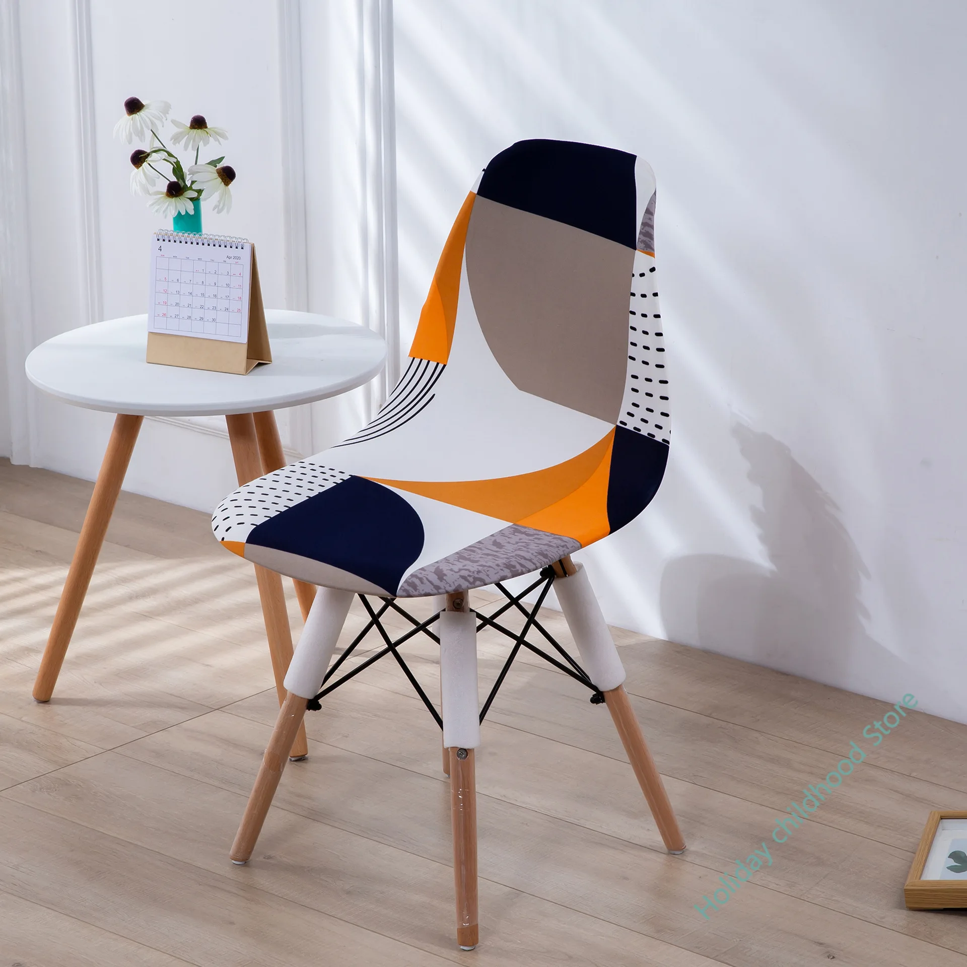

Elastic chair cover Nordic shell chair cover simple modern dining chair cover cross border chair cover