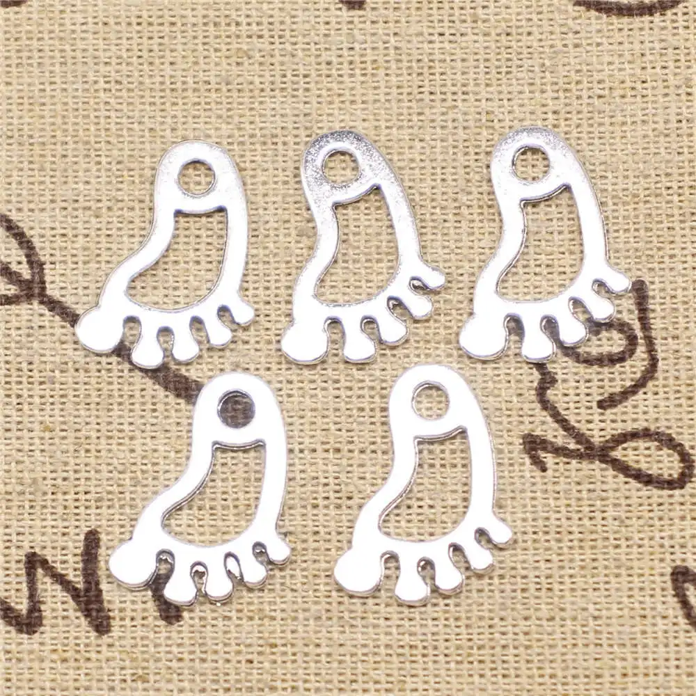 

Feet Charms Craft Woman Pendant Antiqu 22X14mm Antique Silver Color 20 Pieces