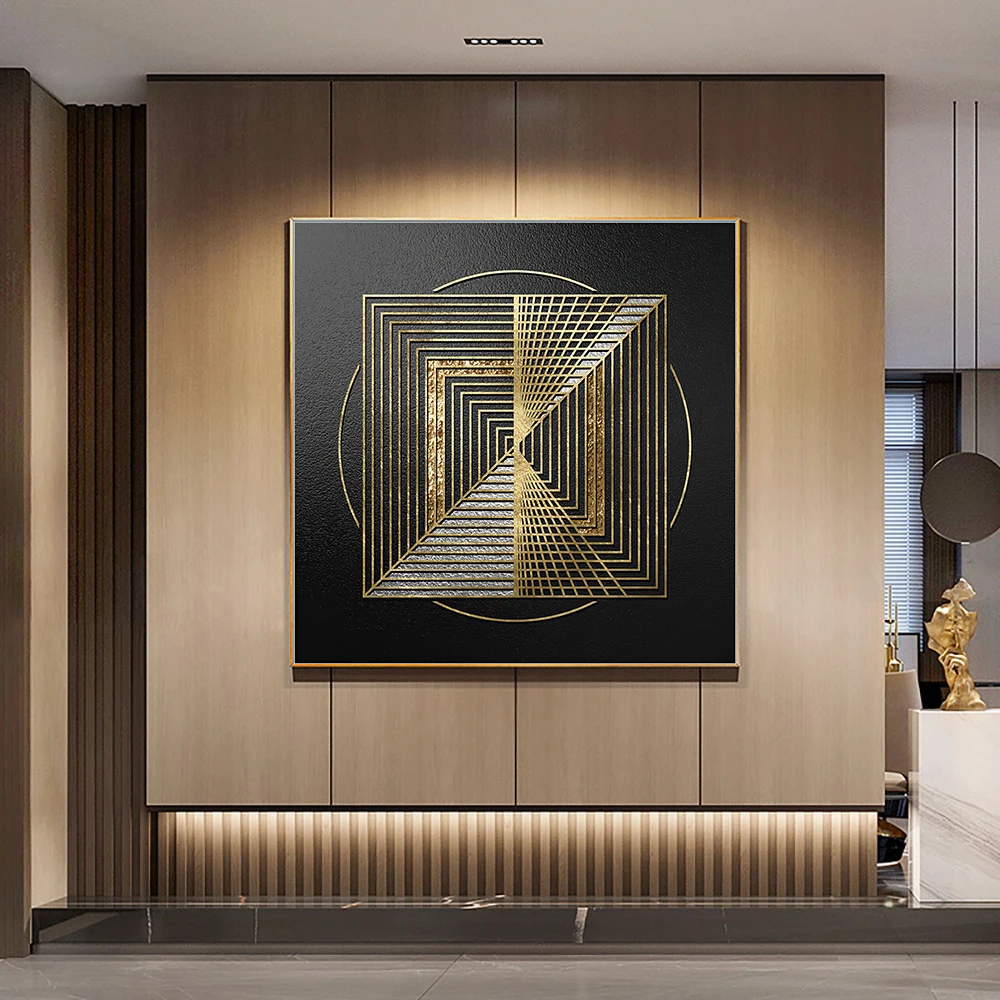 Скандинавский абстрактный Золотой роскошный постер и печать на холсте